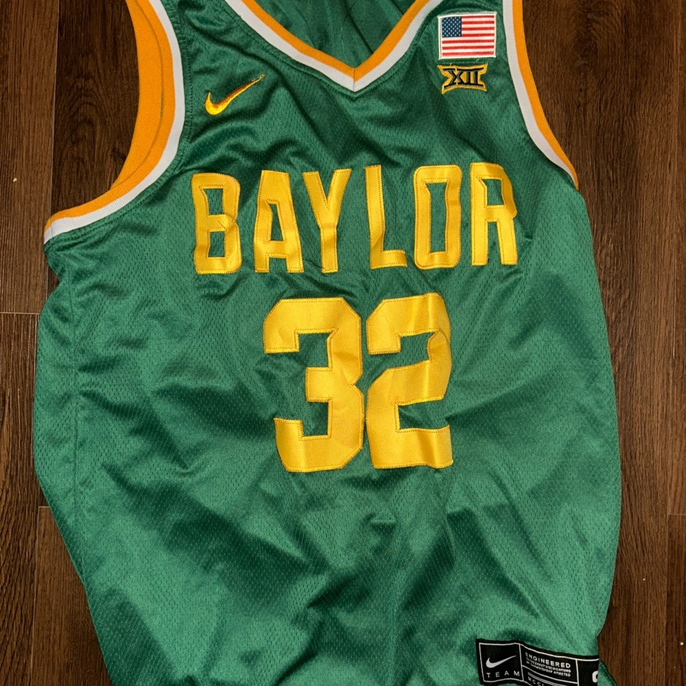 Nike Green and Yellow Baylor Jersey